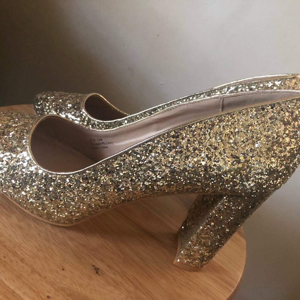 Gold glitter Penny Loves Kenny high heels